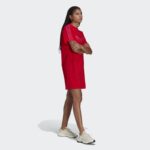 ⁦adidas Womens' Marimekko Trefoil Print Infill Tee Dress- تيشيرت طويل اديداس للنساء لون أحمر⁩ - الصورة ⁦6⁩