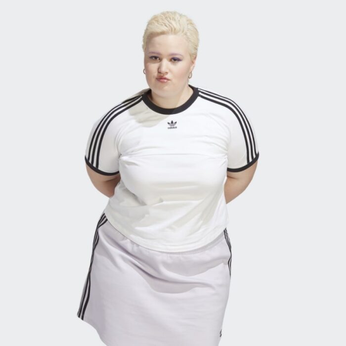 ⁦adidas Women's Always Original Tee (Plus Size) - White- تيشيرت أولويز أورجينال للنساء لون أبيض⁩ - الصورة ⁦2⁩