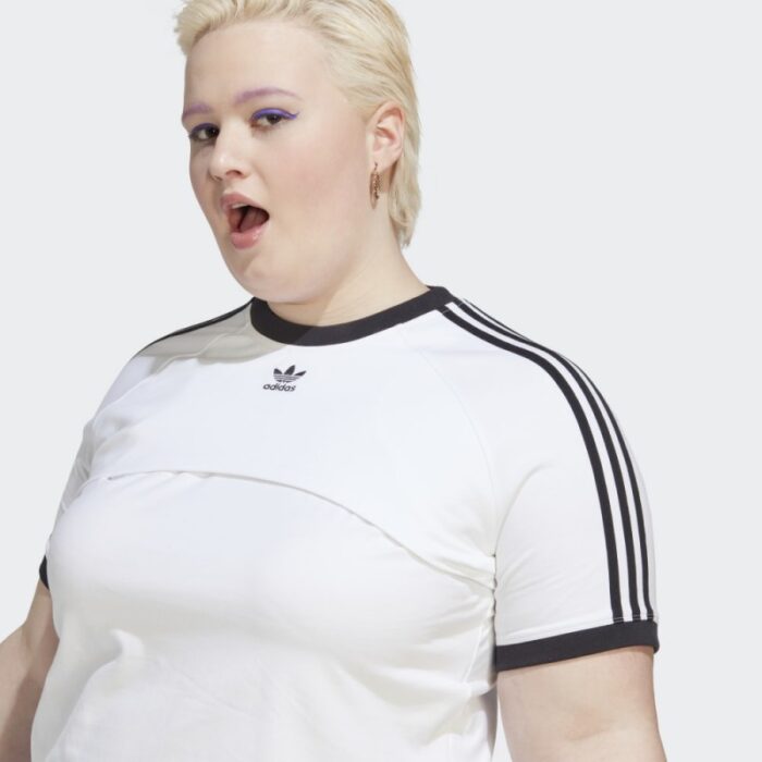 ⁦adidas Women's Always Original Tee (Plus Size) - White- تيشيرت أولويز أورجينال للنساء لون أبيض⁩ - الصورة ⁦4⁩
