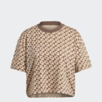 ⁦adidas Womens' ALL SZN x Logomania T-Shirt - تيشيرت اديداس اول اس زد ان اكس لوجومينا للنساء لون بني⁩ - الصورة ⁦5⁩