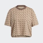 ⁦adidas Womens' ALL SZN x Logomania T-Shirt - تيشيرت اديداس اول اس زد ان اكس لوجومينا للنساء لون بني⁩ - الصورة ⁦6⁩
