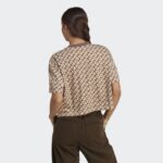 ⁦adidas Womens' ALL SZN x Logomania T-Shirt - تيشيرت اديداس اول اس زد ان اكس لوجومينا للنساء لون بني⁩ - الصورة ⁦9⁩