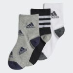 adidas Kids Unisex' Graphic Socks 3 Pairs - جوارب اديداس جرافيك للجنسين (3 أزواج) بألوان ابيض واسود وسكني