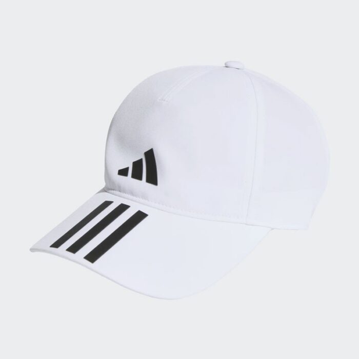 10326190_67db861c2fcda adidas 3-Stripes AEROREADY Running Training Baseball Cap - White- طاقية اديداس اروريدي ثلاث خطوط للجنسين لون ابيض - الصورة 1