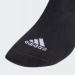 ⁦adidas Unisex' 3-Stripes Cushioned Mid-Cut Socks (3 Pairs) - Black- جوارب اديداس ثلاث خطوط كوشينيد ميد كت للجنسين لون اسود⁩ - الصورة ⁦4⁩