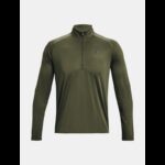 ⁦Under Armour Men's Tech™ ½ Zip Long Sleeve تيشيرت اندر ارمور بأكمام طويلة للرجال لون زيتي⁩ - الصورة ⁦3⁩