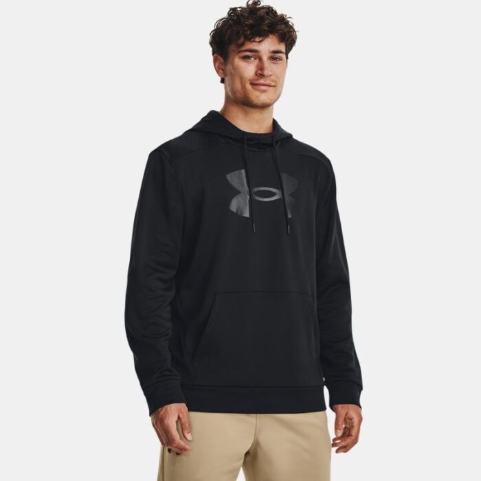 10326466_67db870825085 Under Armour Men's Armour Fleece® Big Logo Hoodie هودي اندر ارمور فليس بيج لوجو للرجال لون أسود - الصورة 1