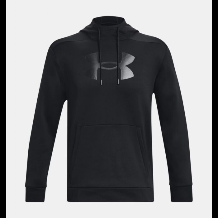 ⁦Under Armour Men's Armour Fleece® Big Logo Hoodie هودي اندر ارمور فليس بيج لوجو للرجال لون أسود⁩ - الصورة ⁦3⁩