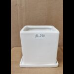 قوار بورسلان قطعة واحدة مربع لون أبيض