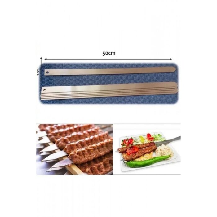 ⁦سياخ شوي عريض ستانلس ستيل عدد 6⁩ - الصورة ⁦3⁩