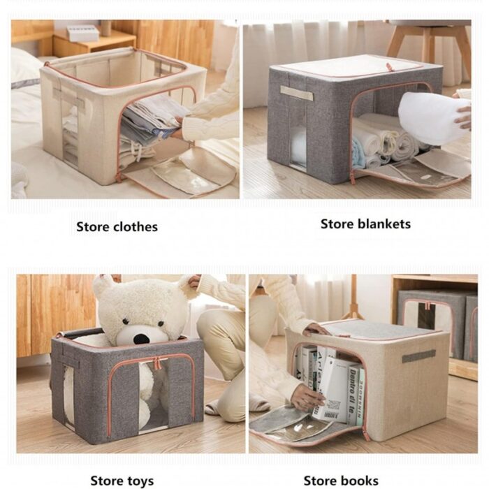 ⁦صندوق تخزين متعدد الاستعمالات بتصميم مستطيل حجم 42×60 سم⁩ - الصورة ⁦11⁩
