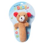 ⁦لعبة خشخيشة ناعمة للأطفال علي شكل دب لون بني⁩ - الصورة ⁦3⁩