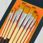 ⁦طقم فراشي رسم برأس مسطح 9 قطع⁩ - الصورة ⁦3⁩