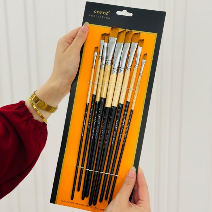 10326848_67db88642c98c طقم فراشي رسم برأس مسطح مائل 9 قطع - الصورة 1