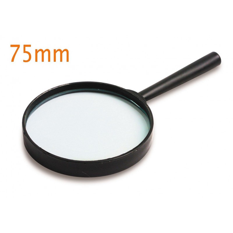 ⁦عدسة مكبرة دائرية مقاس 75 مم مع مقبض بلاستيكي⁩ - الصورة ⁦1⁩