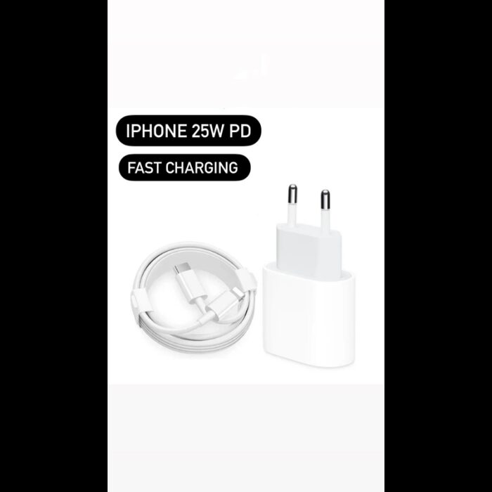 ⁦شاحن ايفون سريع 25 وات عظمة بمدخل تايب سي + وصلة شحن سريع⁩ - الصورة ⁦3⁩
