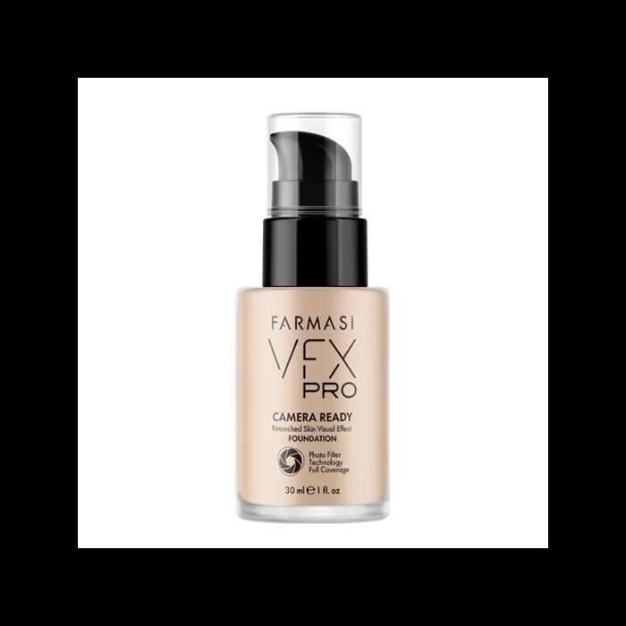 كريم أساس في اف اكس برو سائل من فارماسي درجة 02 حجم 30 مل -Farmasi Make Up Vfx Pro Camera Ready Foundation