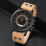 ⁦ساعة جلد مع أسواره سبحة و ستانلس وأساور عريضة⁩ - الصورة ⁦3⁩