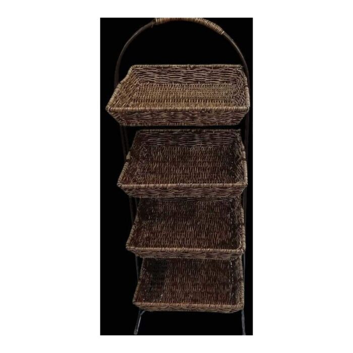 ⁦سلة قش 4طبقات مع معدن⁩ - الصورة ⁦3⁩