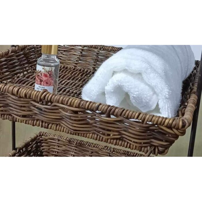 ⁦سلة قش 4طبقات مع معدن⁩ - الصورة ⁦4⁩