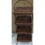 ⁦سلة قش 4طبقات مع معدن⁩ - الصورة ⁦5⁩