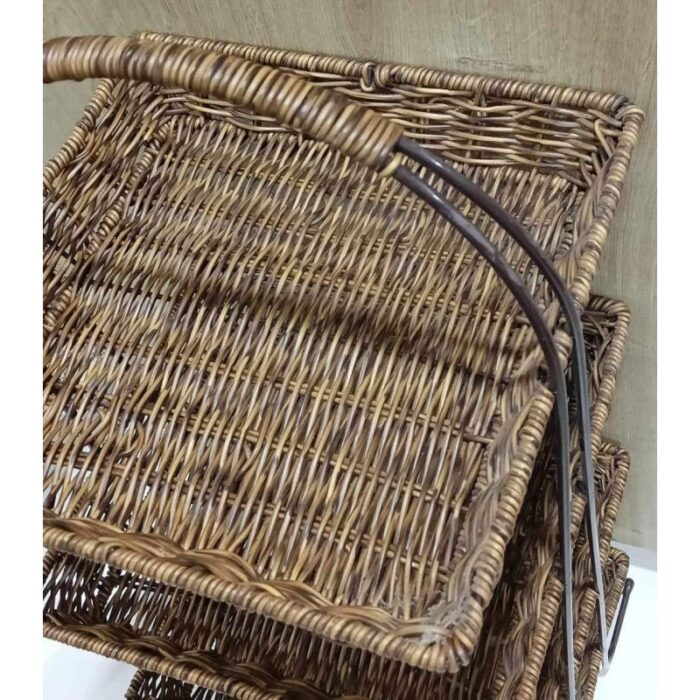 ⁦سلة قش 4طبقات مع معدن⁩ - الصورة ⁦6⁩