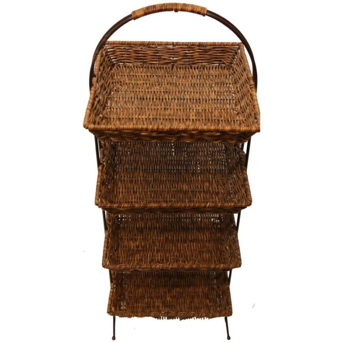 ⁦سلة قش 4طبقات مع معدن⁩ - الصورة ⁦8⁩