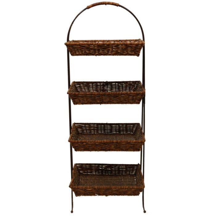 ⁦سلة قش 4طبقات مع معدن⁩ - الصورة ⁦9⁩