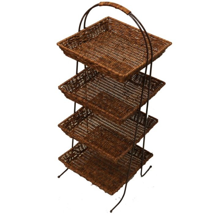 ⁦سلة قش 4طبقات مع معدن⁩ - الصورة ⁦10⁩