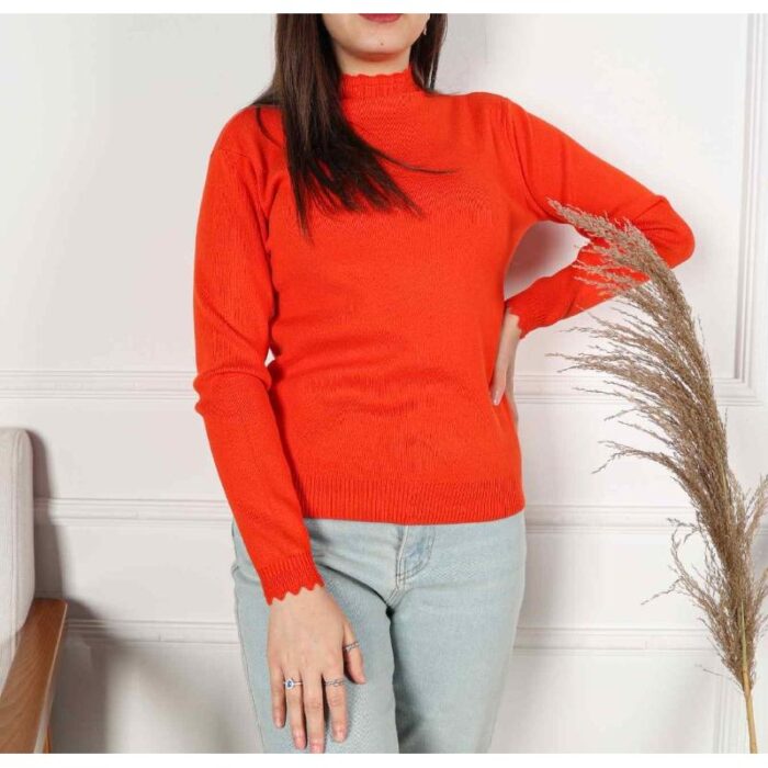 10327604_67db8b4fde60e بلوزة صوف للنساء لون برتقالي من Sami Boutique - الصورة 1