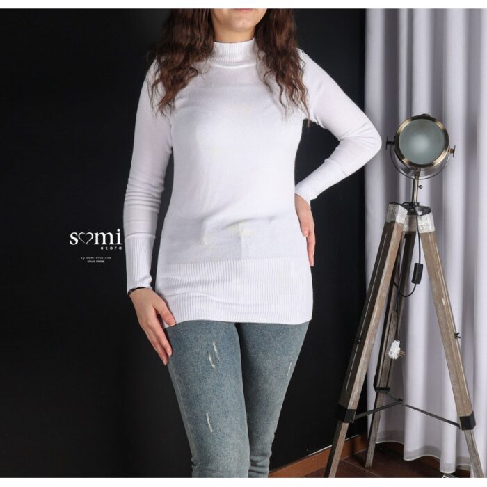 10327616_67db8b54e162d بدي صوف قبة جولف عادية سادة للنساء لون أبيض من Sami Boutique - الصورة 1