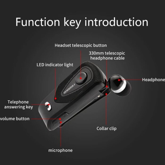 ⁦سماعة اذن بلوتوث من فاين بلو لون اسود- Fineblue F930 In-ear Bluetooth Handsfree⁩ - الصورة ⁦3⁩