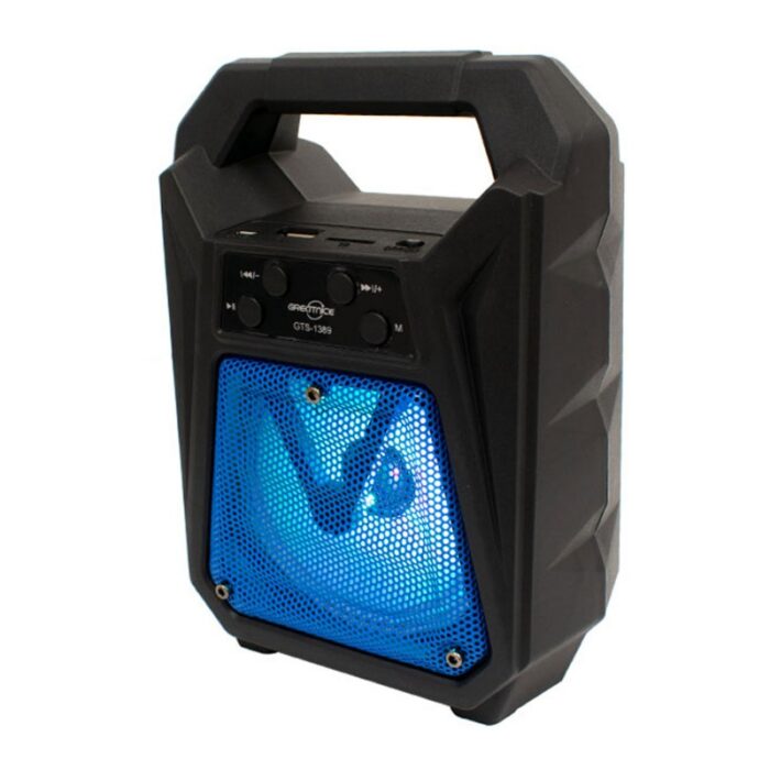 ⁦سماعة سبيكر صغيرة لون أسود -ANSTY GTS-1389 Wireless Portable Rechargeable Mini Speaker GTS-1389 with Bluetooth⁩ - الصورة ⁦4⁩