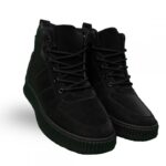 ⁦حذاء كاجوال شبابي ساق طويل للرجال لون أسود⁩ - الصورة ⁦3⁩