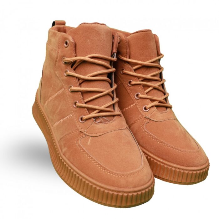 ⁦حذاء كاجوال شبابي ساق طويل للرجال لون كاكي⁩ - الصورة ⁦2⁩