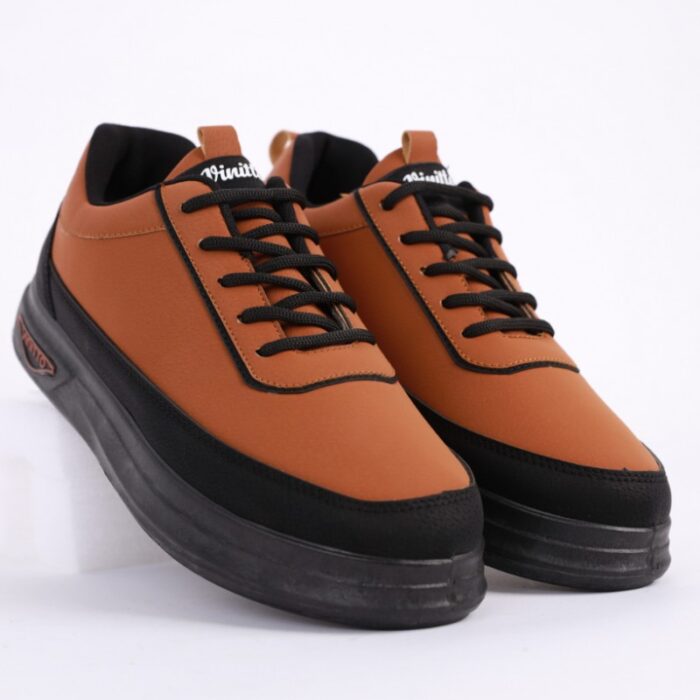 ⁦حذاء كاجوال جلد للرجال لون عسلي⁩ - الصورة ⁦2⁩