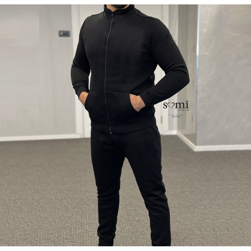 ⁦بجامة شتوية كاجوال بأكمام طويلة للرجال لون أسود من Sami Boutique⁩ - الصورة ⁦1⁩