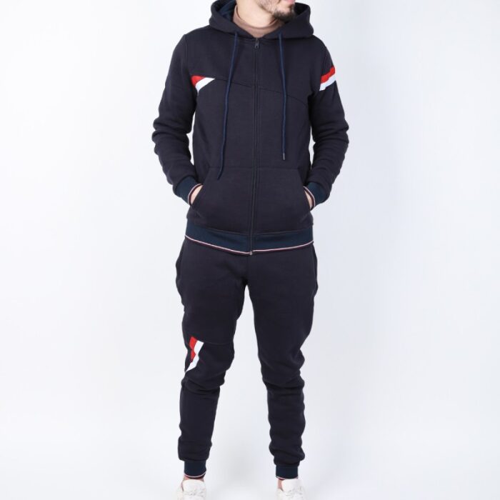 ⁦بجامة شتوية كاجوال بأكمام طويلة وسحاب للرجال لون كحلي من Sami Boutique⁩ - الصورة ⁦10⁩