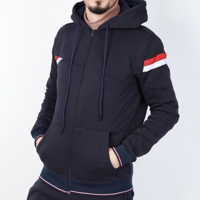 ⁦بجامة شتوية كاجوال بأكمام طويلة وسحاب للرجال لون كحلي من Sami Boutique⁩ - الصورة ⁦16⁩