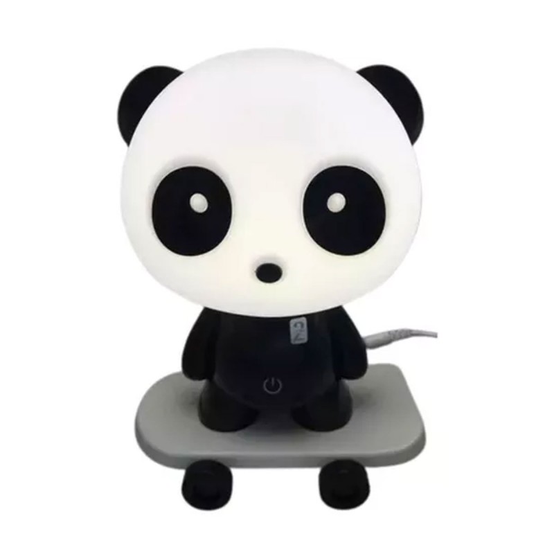 ⁦مصباح مكتب بتصميم دب باندا للأطفال لون أسود وأبيض-Kids Table Lamp⁩ - الصورة ⁦1⁩