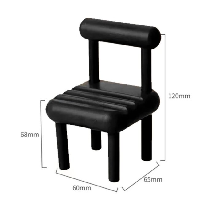 ⁦حامل جوال بلاستيك بتصميم كرسي لون أسود⁩ - الصورة ⁦2⁩