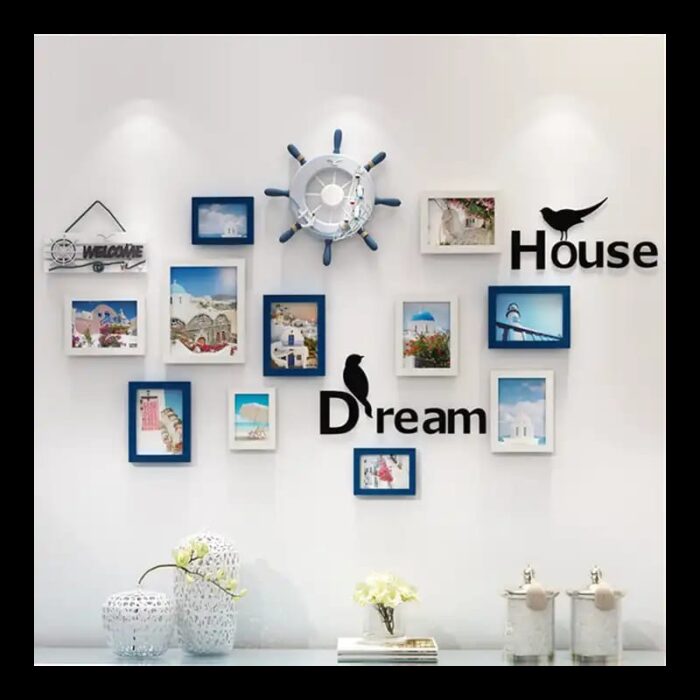 ⁦طقم براويز خشب متعدد الأحجام مُكون من 13 قطعة لون أسود⁩ - الصورة ⁦3⁩