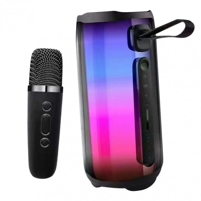 ⁦مكبر صوت محمول بلوتوث مع ميكروفون لون أسود⁩ - الصورة ⁦2⁩