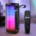 ⁦مكبر صوت محمول بلوتوث مع ميكروفون لون أسود⁩ - الصورة ⁦3⁩