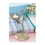 ⁦حامل شمعدان ثابت بتصميم عش الطيور لون ذهبي⁩ - الصورة ⁦2⁩