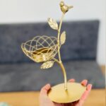 ⁦حامل شمعدان ثابت بتصميم عش الطيور لون ذهبي⁩ - الصورة ⁦6⁩