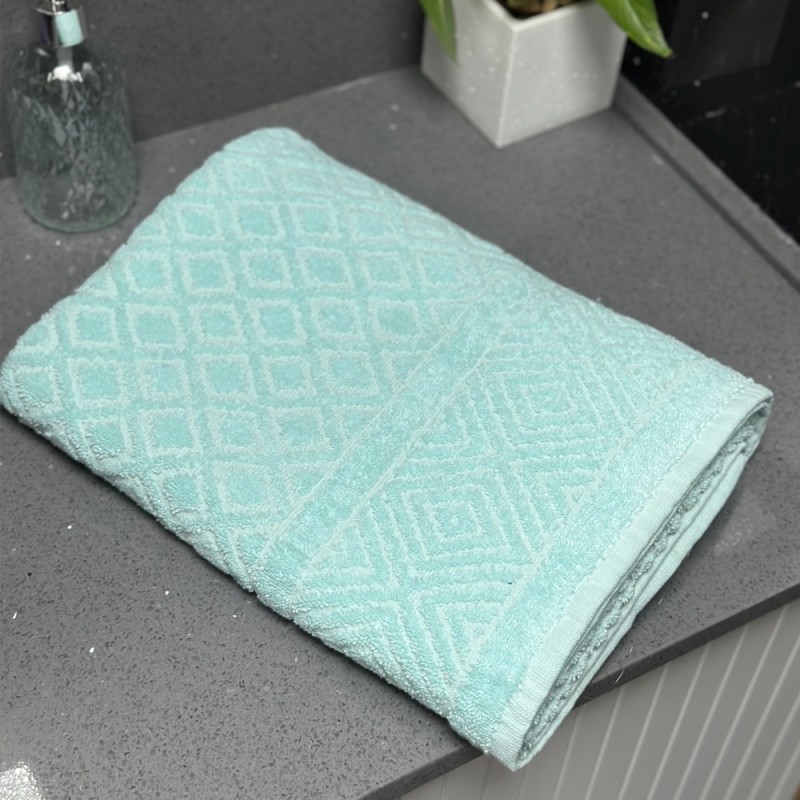 ⁦منشفة قطنية حجم كبير مقاس 145×95 سم لون أزرق⁩ - الصورة ⁦1⁩