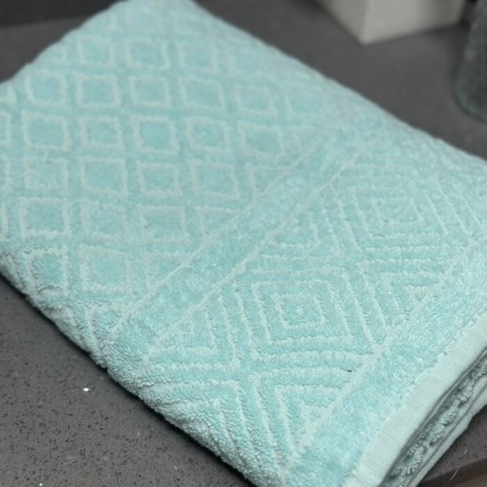 ⁦منشفة قطنية حجم كبير مقاس 145×95 سم لون أزرق⁩ - الصورة ⁦5⁩