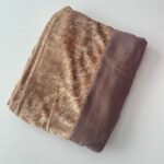 شال نسائي دانتيل وقماش مقاس 185×68 سم لون بني