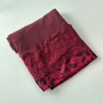 شال نسائي دانتيل وقماش مقاس 185×68 سم لون خمري